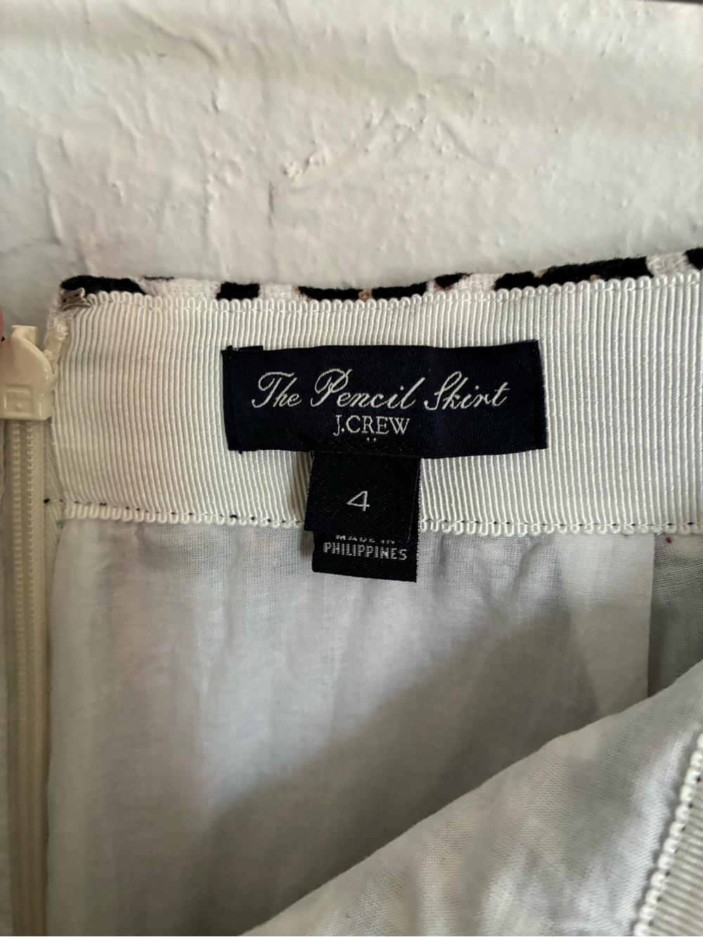 J. Crew Leopard Print Pencil Skirt - Black, White, Tan - Picture 4 of 5